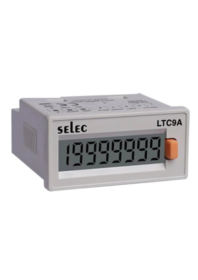 Selec LTC9A, Hour Meter, LCD time + count totaliser, Size 24x48mm, Panel Mount