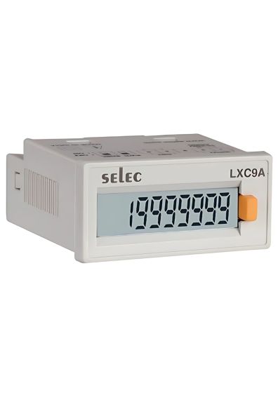 Selec LXC900A-C, 7 1/2 Digits Single Display Count Totaliser, Contact Input, Size 24x48mm, Panel Mount