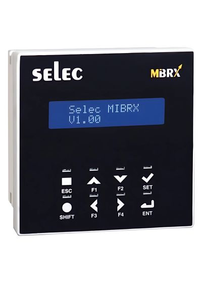 Selec MIBRX-DSP-IND-96-8-2-16-B, Modular type PLC - MIBRX, 2 lines LCD Independent text display, Size 96x96mm, Panel Mount