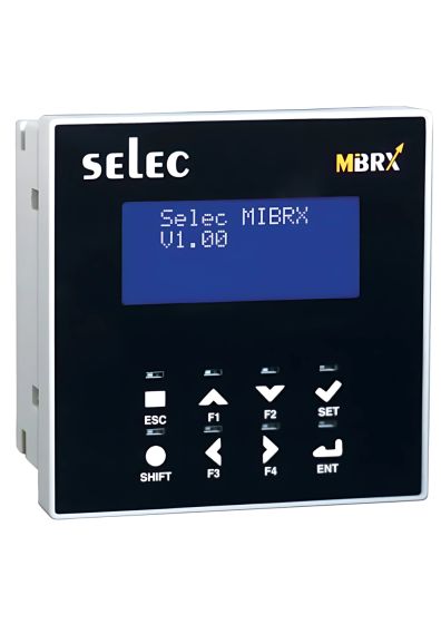 Selec MIBRX-DSP-IND-96-8-4-16-B, Modular type PLC - MIBRX, 4 lines LCD Independent text display, Size 96x96mm, Panel Mount