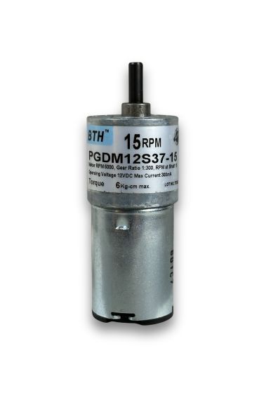 PGDM-12S37-15||12V DC Geared Motors, RPM 15, Gear Ratio 1:300, Length 81.7mm  