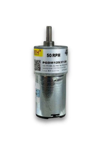 PGDM-12S37-50||12V DC Geared Motors, RPM 50, Gear Ratio 1:090, Length 77mm 