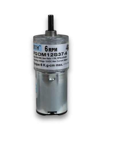 PGDM-12S37-6||12V DC Geared Motors, RPM 6, Gear Ratio 1:750, Length 81.7mm  