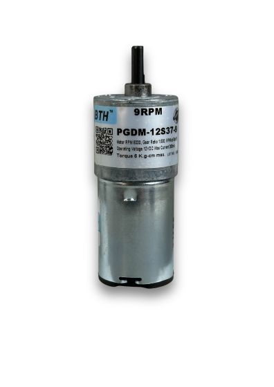 PGDM-12S37-9||12V DC Geared Motors, RPM 9, Gear Ratio 1:500, Length 81.7mm  