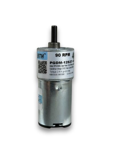 PGDM-12S37-90||12V DC Geared Motors, RPM 90, Gear Ratio 1:050, Length 77mm 