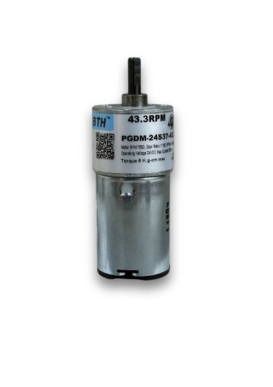 PGDM-24S37-43.3||24V DC Geared Motors, RPM 43.3, Gear Ratio 1:150, Length 77mm  