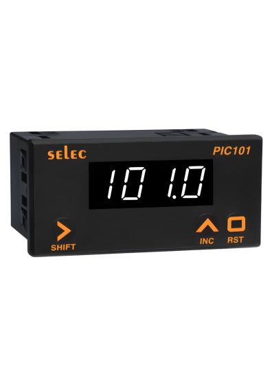 Selec PIC101B-VI, 4 Digits 7 Segment LED Single Display, Scalable Analog Input, 48x96mm, Panel Mount 