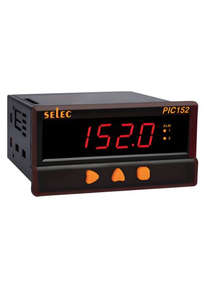 Selec PIC152A-VI-C, 4 Digits 7 Segment LED Single Display, 2 Alarm Output, Universal Input, 48x96mm, Panel Mount