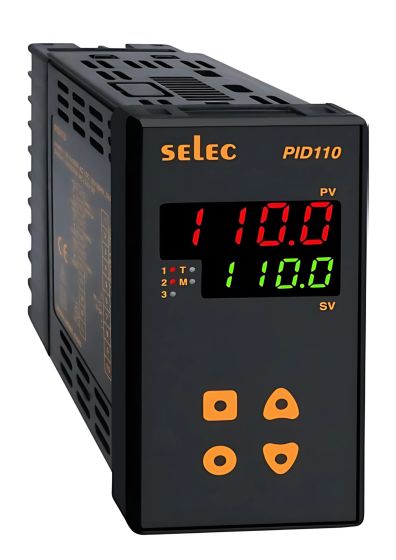 Selec PID110-2-0-04, 4+4 Digit Dual Display PID Temperature Controller, 4~20mA, 2 Relay Output With RS485 Communication, Size 96x48mm, Panel Mount