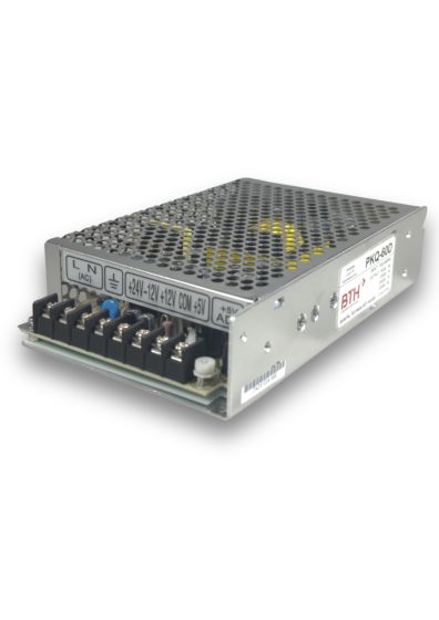 PKQ-60D||Four Output Power Supply, 5V/4A, 12V/1A, 24V/1A, -12V/.5A Output, Panel Mount  