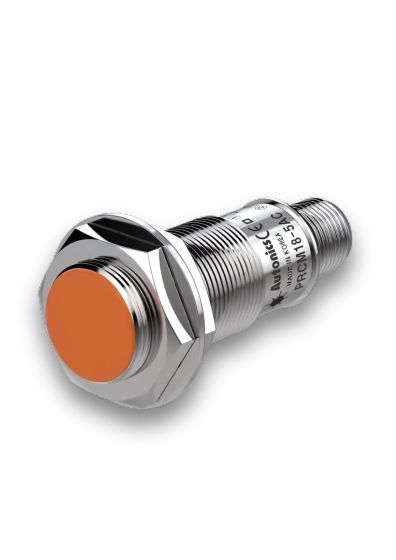 Autonics PRCM18-5DP, Cylindrical Inductive Proximity Sensor, Sensing Distance 5mm, PNP, 3-Wire, Flush Type