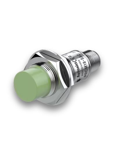 Autonics PRCM18-8DN, Cylindrical Inductive Proximity Sensor, Sensing Distance 8mm, NPN, 3-Wire, Non-Flush Type