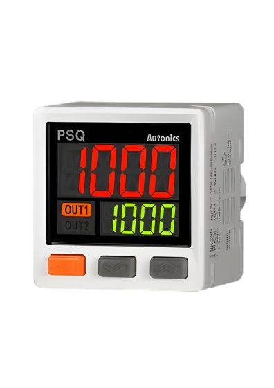 Autonics PSQ-C1C-RC1/8, Rear fitting, Applicable fluid type Air & Non-corrosive gas, Dual Digital Display Pressure Sensor