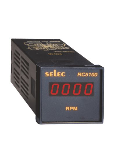Selec RC5100, 4 digits RPM Indicator, Inbuilt Sensor Supply, 48x48mm, Panel Mount