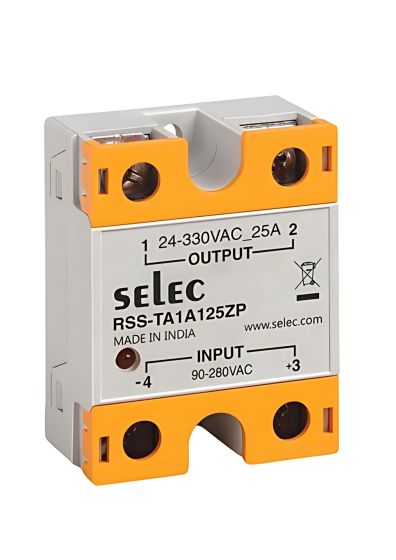 Selec RSS-TA1A125ZP, AC Input, AC Output, 25A Solid State Relay, Panel Mount