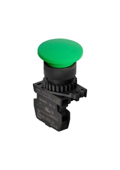 Autonics S2BR-P1GA, Button type Extended, Green, Mushroom Head Push Button Switch