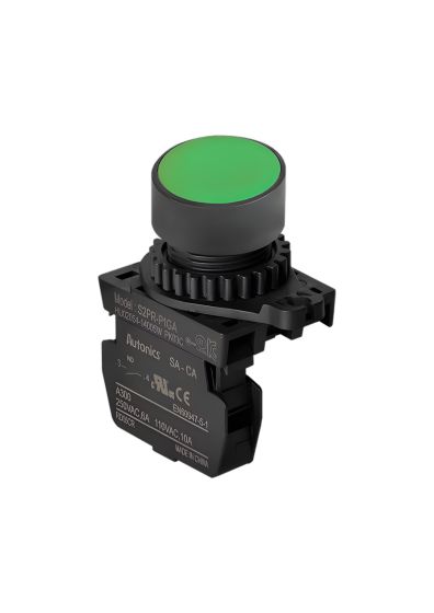 Autonics S2PR-P1GA, Non-illuminated, Green, Push Button