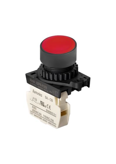 Autonics S2PR-P1RB, Non-illuminated, Red, Push Button