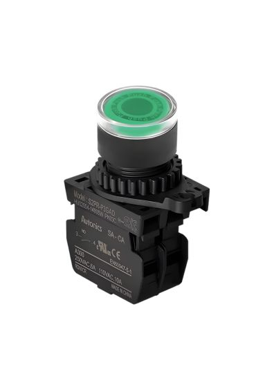 Autonics S2PR-P3GAD, Illuminated, Green, Push Button