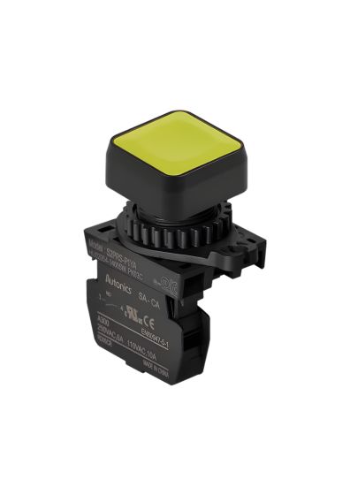 Autonics S2PRS-P1YA, Non-illuminated, Yellow, Push Button