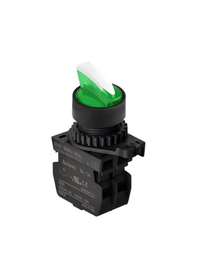 Autonics S2SRN-L3BGAL, Short lever 2-position, Maintained operation type, Green, Selector Switch