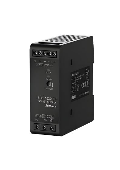 Autonics SPB-A030-24, Output indicator (green), output low voltage indicator (red), 100 - 240 VAC~/ 90 - 350 VDC, DIN Rail Switching Mode Power Supplies