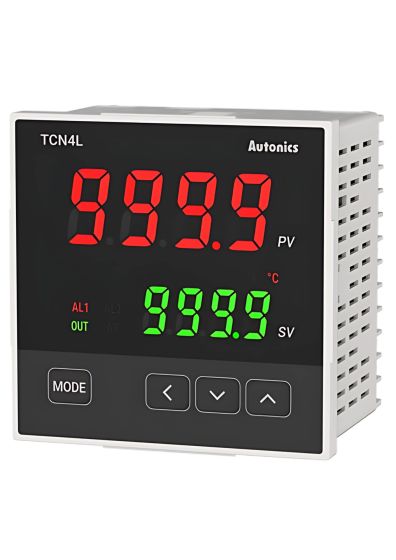 Autonics TCN4L-24R Temp Control, 1/4DIN, Dual display 4 Digit, PID Control, Relay & SSR Output, 2 Alarm Output, 100-240 VAC, Panel Mount