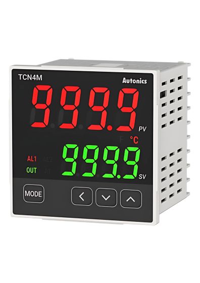 Autonics TCN4M-24R, Temp Control, W72 x H72, Dual display 4 Digit, PID Control, Relay & SSR Output, 2 Alarm Output, 100-240 VAC, Panel Mount
