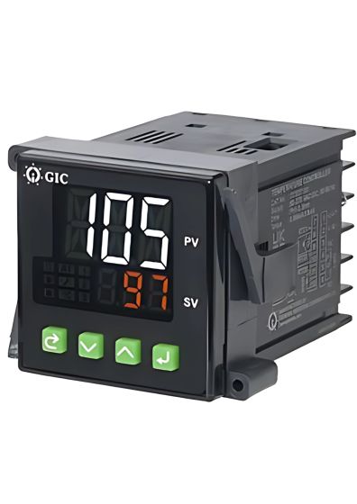 GIC TCS4T2A0, 4 Digit Dual Display Temperature Controller, RTD & TC Input, 2 Relay or SSR Output, Panel Mount, 48Xx48mm