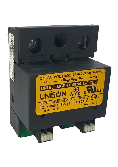 UNI 901 MCPHT 48 90 420 CU2 ||Analog Input  AC Output, 90A Solid State Relay, Single Phase