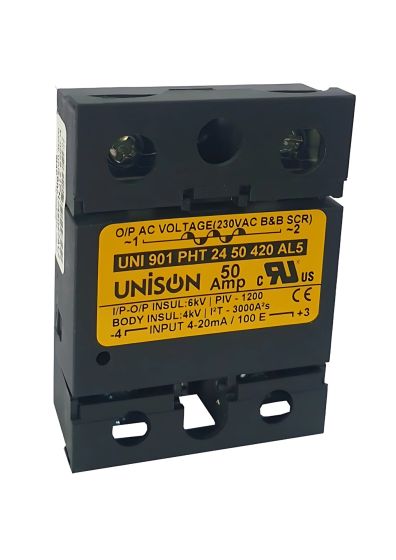 UNI 901 PHT 24 50 420 AL5 ||Analog Input  AC Output, 50A Solid State Relay, Single Phase