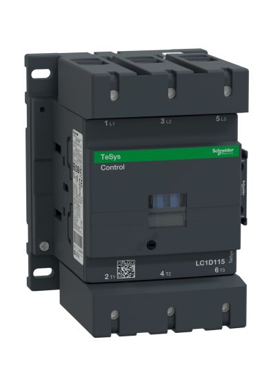 Schneider LC1D115M7, TeSys D contactor - 3P,  440V, 115A, 220V AC 50/60 Hz coil