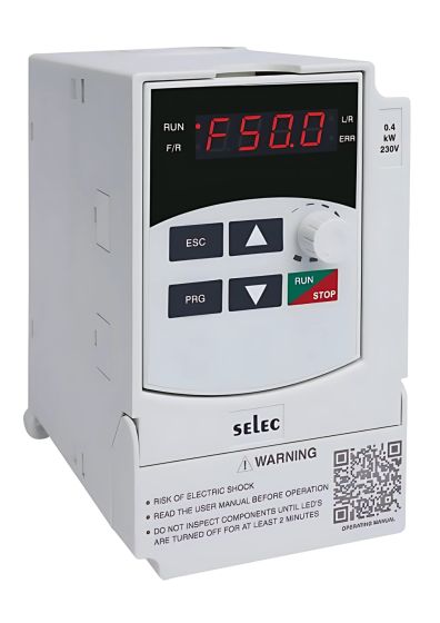 Selec VFD-L-1-005-230V, Economical Series Single Phase AC Drives, 230VAC INPUT, 3 Phase 230V AC OUTPUT, 0.5 HP /0.4kW /2.5Amp Output