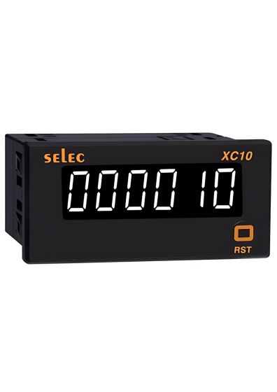 Selec XC10, 6 digit Single White Display Count Totaliser, Rate & Counter Selectable, Size 36x72mm, Panel Mount