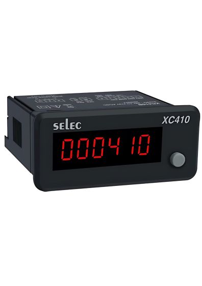 Selec XC410B, 6 digit Single Display Count Totaliser, 12V DC Sensor Supply, Size 36x72mm, Panel Mount