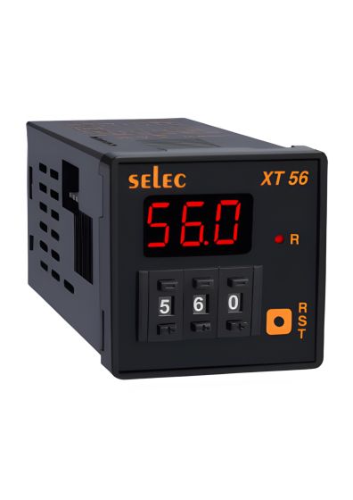Selec XT56N-24, 3 digits, 7 segment LED, Single Set Point, 6 Time Ranges, 48x48mm, Panel Mount