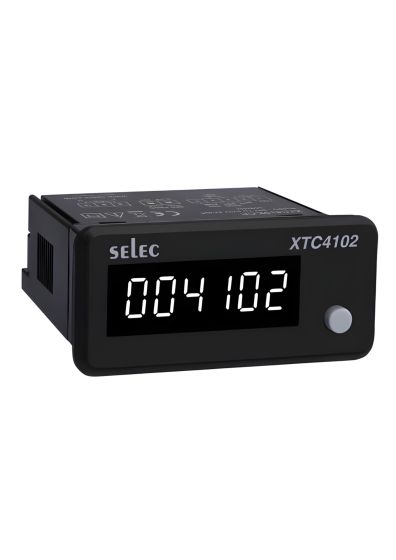 Selec XTC4102-2-CE, 6 digits, 7 segment white LED display, Inbuilt sensor supply, 36x72mm, Panel Mount