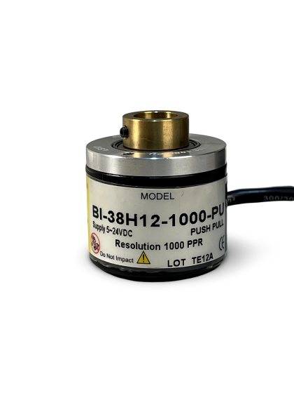 BI-38-H12-1000-PU||Incremental Rotary Encoder, Hollow Type, Diameter 38mm, Hollow Diameter 12mm, PPR 1000, Push Pull, 5~24V DC