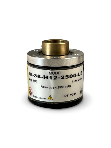 BI-38H12-2500-L-5||Incremental Rotary Encoder, Hollow Type, Diameter 38mm, Hollow Diameter 12mm, PPR 2500, Line Driver, 5V DC