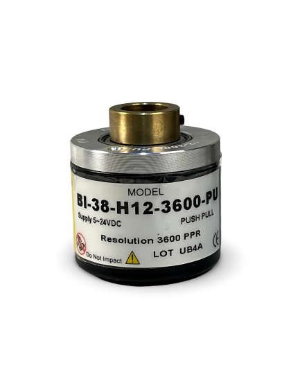 BI-38-H12-3600-PU||Incremental Rotary Encoder, Hollow Type, Diameter 38mm, Hollow Diameter 12mm, PPR 3600, Push Pull, 5~24V DC