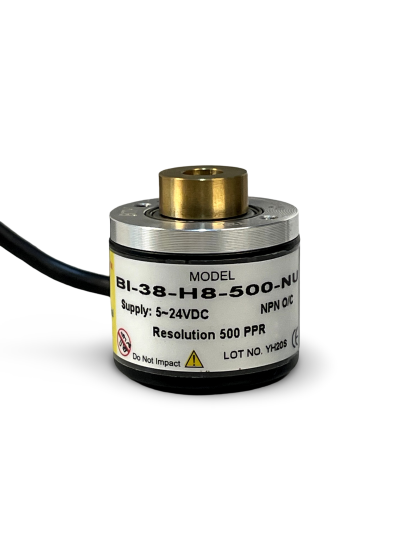 BI-38-H8-500-NU||Incremental Rotary Encoder, Hollow Type, Diameter 38mm, Hollow Diameter 8mm, PPR 500, NPN, 5~24V DC