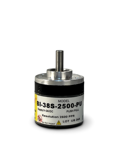 BI-38S-2500-PU||Incremental Rotary Encoder, Diameter 38mm, Shaft Type, Shaft Diameter 6mm, PPR 2500, Push Pull, 5~24V DC