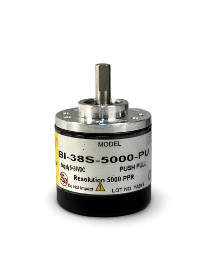 BI-38S-5000-PU||Incremental Rotary Encoder, Diameter 38mm, Shaft Type, Shaft Diameter 6mm, PPR 5000, Push Pull, 5~24V DC