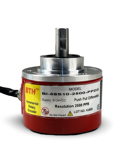 BI-58S10-2500-PPDG||Incremental Rotary Encoder, Diameter 58mm, Shaft Type, Shaft Diameter 10mm, PPR 2500, Push Pull Differential, 5~24V DC