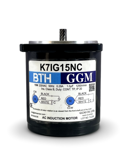 K7IG15NC||Single Phase 15 Watt Induction Motor, Pinion Shaft, Flange 70mm