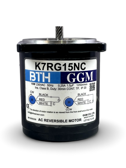 K7RG15NC ||Single Phase 15 Watt Reversible Motor, Pinion Shaft, Flange 70mm