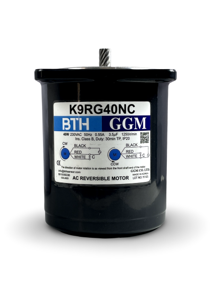 K9RG40NC ||Single Phase 40 Watt Reversible Motor, Pinion Shaft, Flange 90mm
