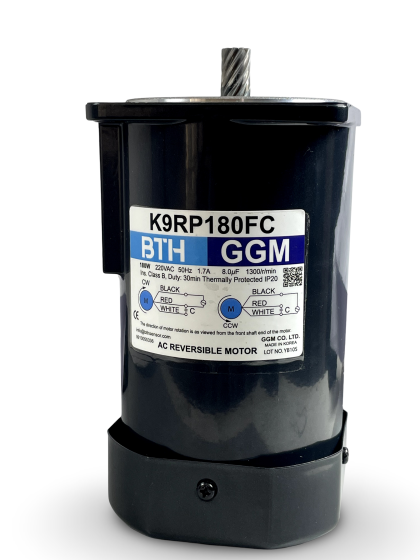 K9RP180FC ||Single Phase 180 Watt Reversible Motor, Pinion Shaft, Flange 90mm