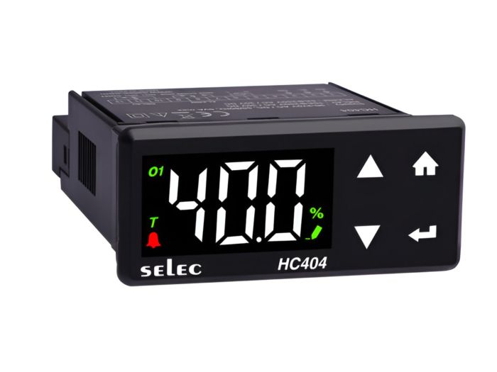Selec HC404, 3 Digit Single Display Humidity Controller, RH Sensor Input, Relay Output, Size 36x72mm, Panel Mount
