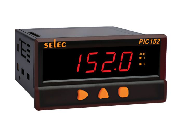 Selec PIC152A-VI-C-24V, 4 Digit Single Display Process Indicator, Universal input, Retransmission analog with RS485 Communicationand 2 Relay output, Size 48x96mm, Panel Mount
